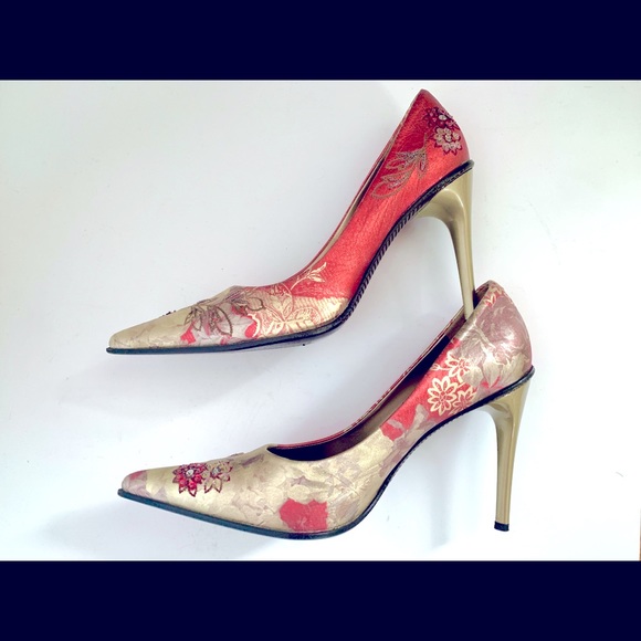 Handpainted Leather w/Beads & Sequins Italian Leather Shoes❤️Perfectly gorgeous - Picture 9 of 13